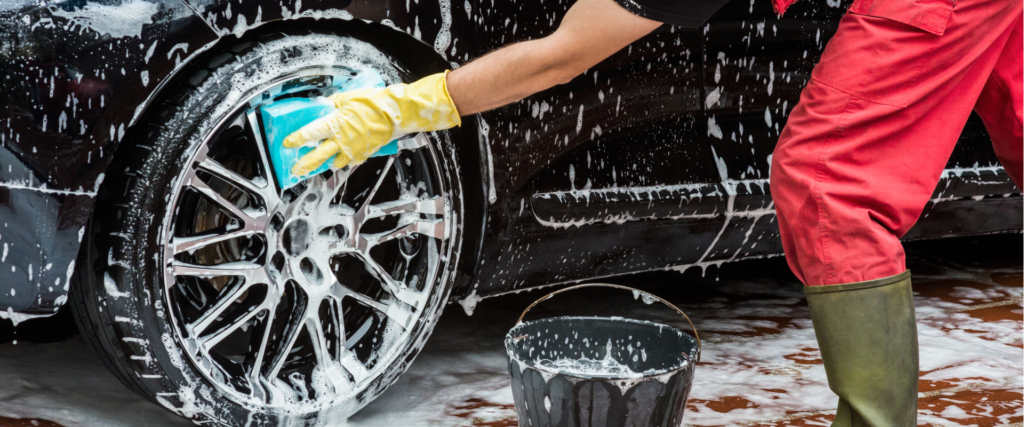 hand car wash with sponge